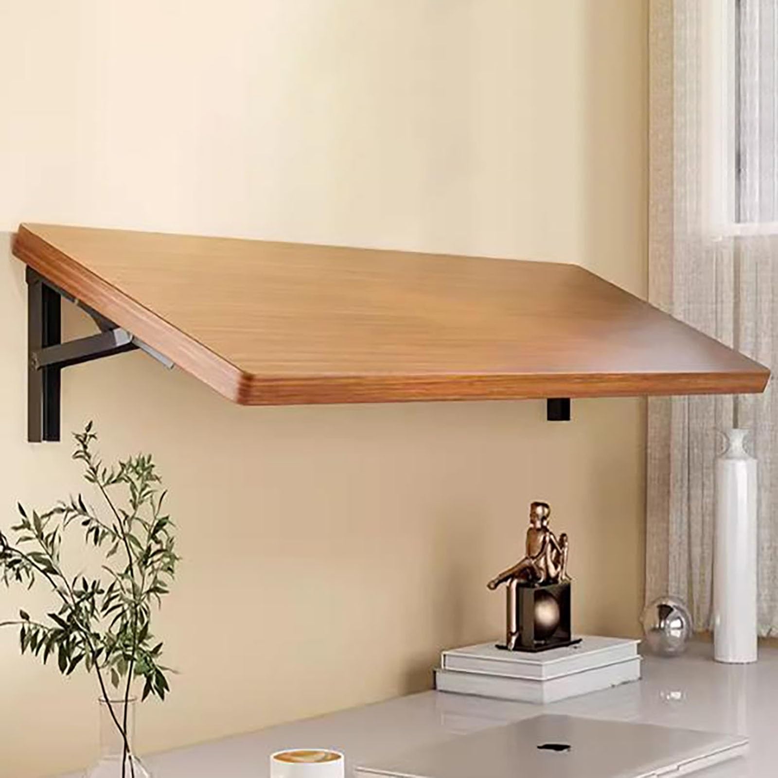 Kaverno Wall-Mounted Folding Table, Wall Desks for Small Space, Foldable Bar Table, Laundry Folding Station, Foldable Hanging Workbench, Wall Hanging