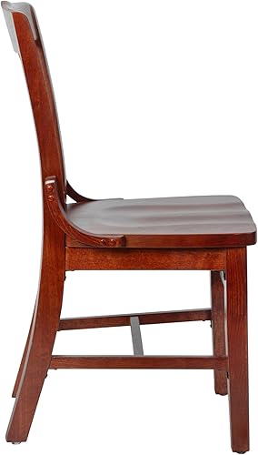 Miniatura 6 de EMMA + OLIVER Silla de madera de caoba con respaldo de casa escolar