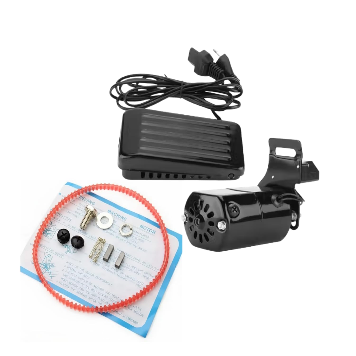 Cartell 120W Sewing Machine Motor for Manual/Household Sewing Machine | 8000 RPM High Speed | 220V 50/60Hz | 0.75A Copper Winding | 3 Pin Socket with Mounting Bracket | Black Heavy Duty Motor-image-41