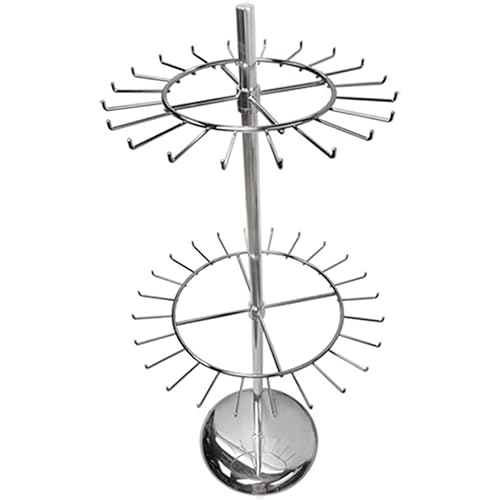 2 Chrome Tier Revolving Belt Tie Display Rack Rotating Garment Retail Hanger