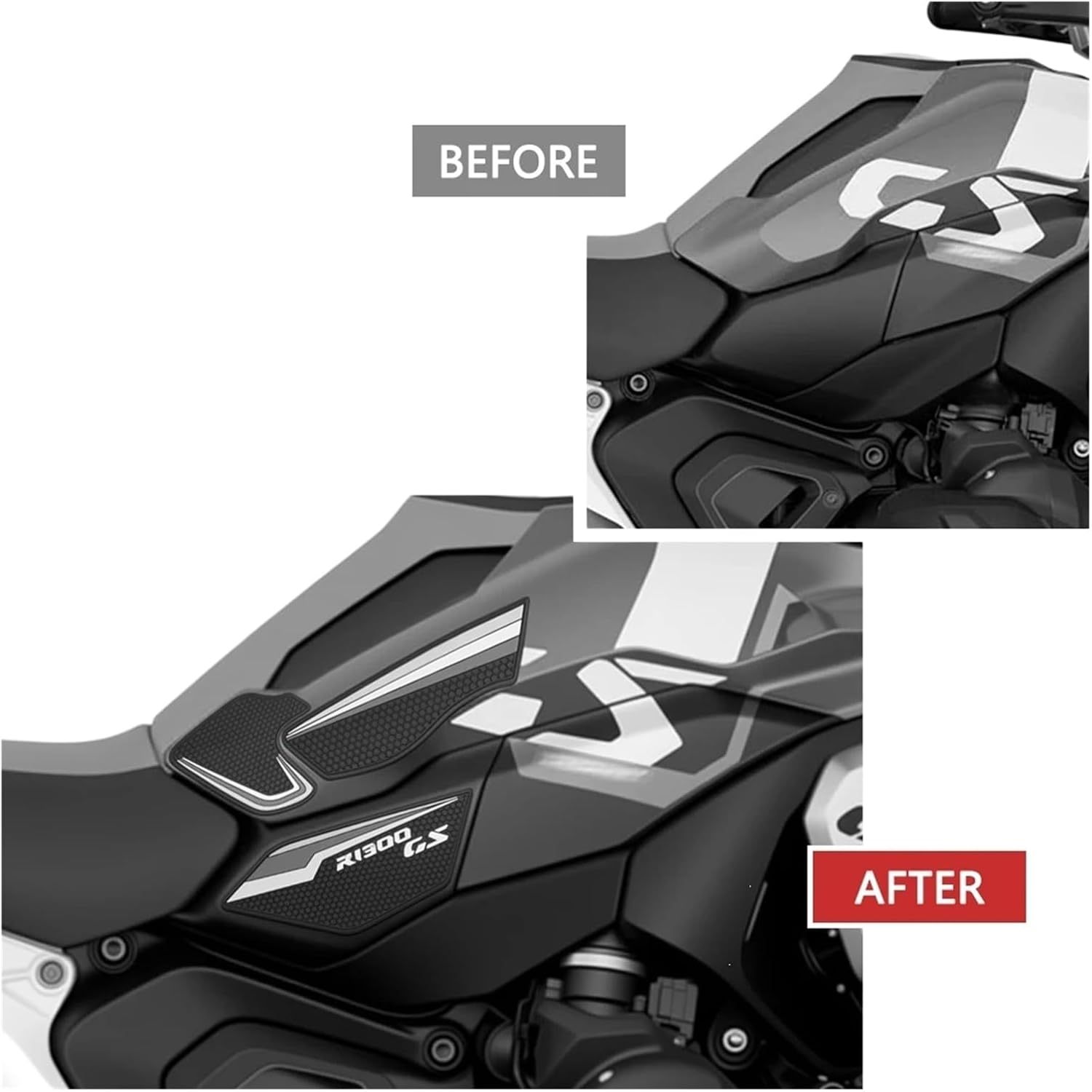 Motorcycle Tank Sticker Motorcycle Accessories Non-Slip Side Fuel Tank Stickers Pad Rubber Protection for R1300GS 2023-2024.