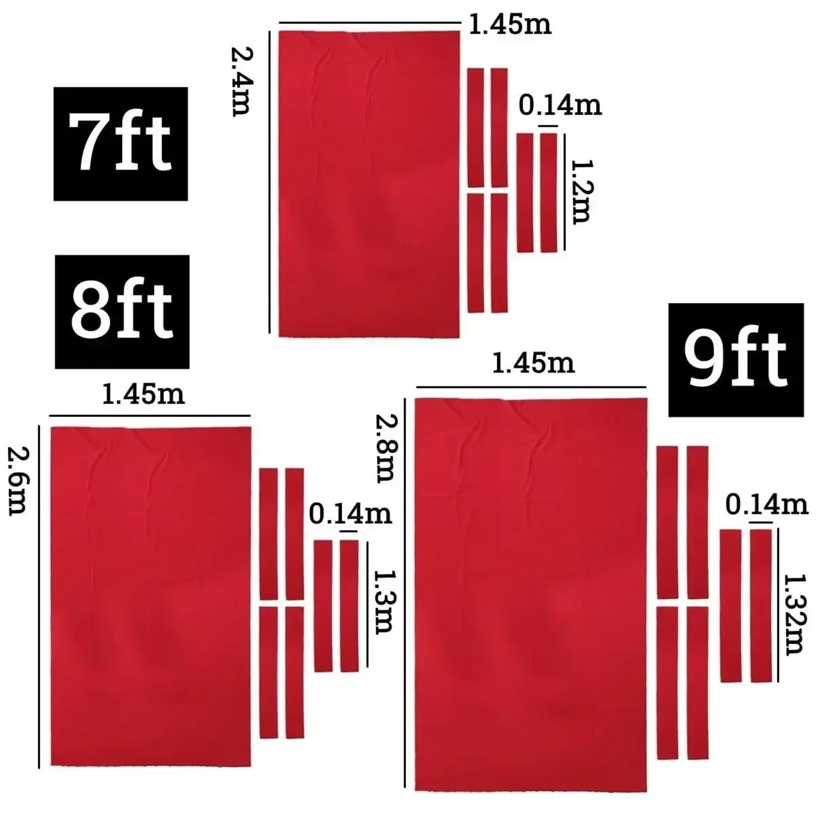 7ft / 8ft 9ft Billardtische Billardtischdecke Kammgarn Filz Zubehör