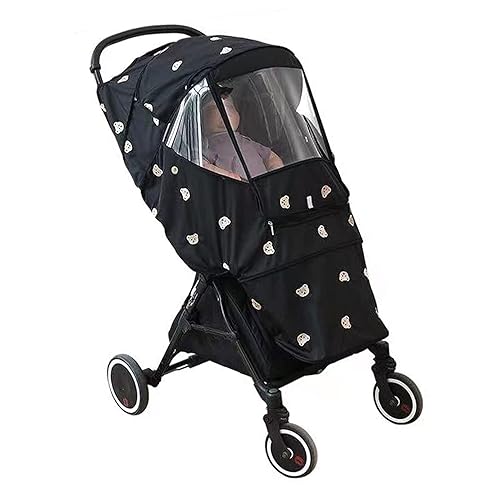 Miniatura 4 de Linda funda para cochecito, tela Oxford, cubierta de lluvia multiusos para viajar (negro) Negro -,Beige