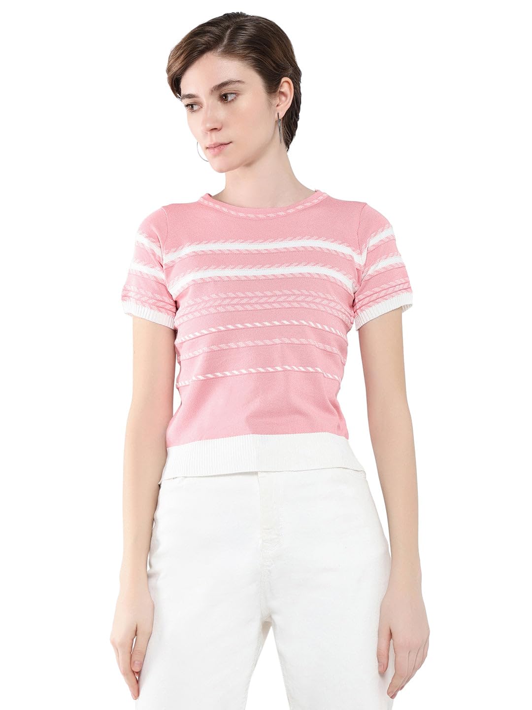 Women's Slim Fit Top (SNC-13506_Pink