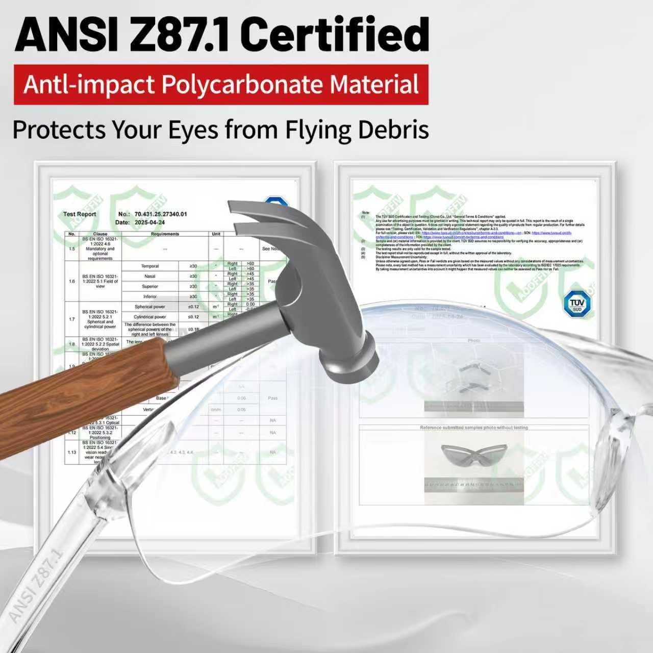 24 Pack Bulk Safety Glasses Clear Lens ANSI Z87.1 Safety Glasses for Women Men Eye Protection Glasses with Scratch and Impact Resistant for Construction and Laboratory - Image 3