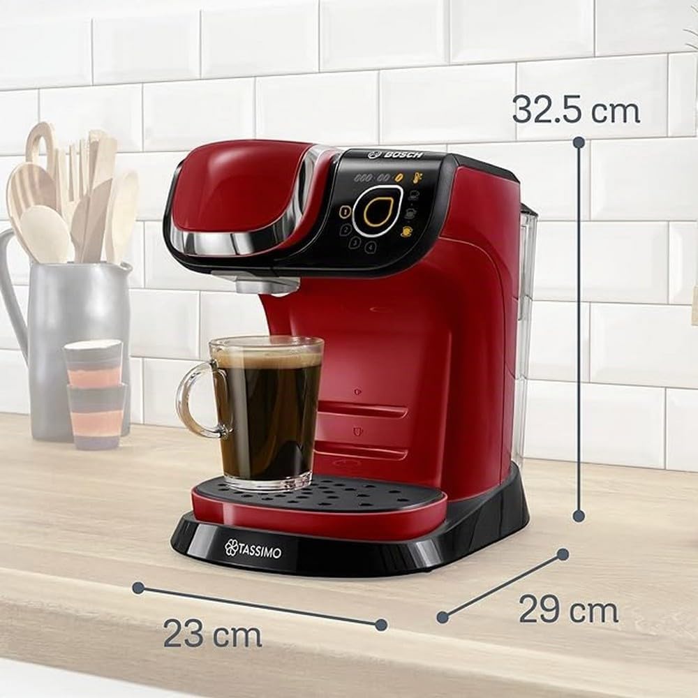 Bosch Tassimo My Way 2 Kapselmaschine TAS6503 Kaffeemaschine, 1.500 Watt, 1,3 Liter, rot
