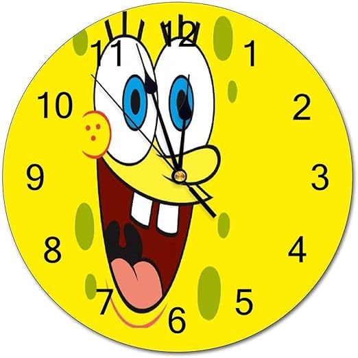 Amazon スポンジボブおしゃれ 置き時計 壁掛け時計 丸い時計 飾る時計 円形掛け時計 置掛両用 電池式 インテリア 掛時計 アラビア数字 リッピング シンプル モダン 寝室 室内 大型 屋内用 防塵型 オフィスタイプ 部屋装飾 プレゼン 置き時計 掛け時計 オンライン通販