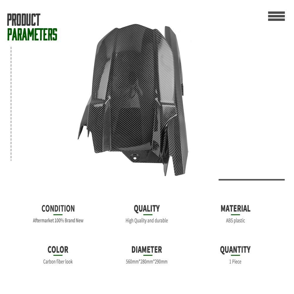 Garde-boue de pneu arrière en Fiber de carbone de moto garde-boue garde-poussière de roue protecteur panneau carénage Pour Z900 Z 900 Z-900 RS 2017 2018 2019 2020 2021 2022 2023 (Arrière)