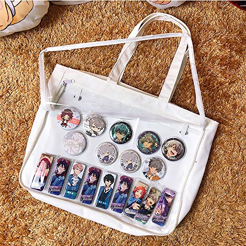 Ita Tote Bag Clear Window for Pins Shoulder Bag Handbag Bag DIY, Cosplay Stachel Tote2