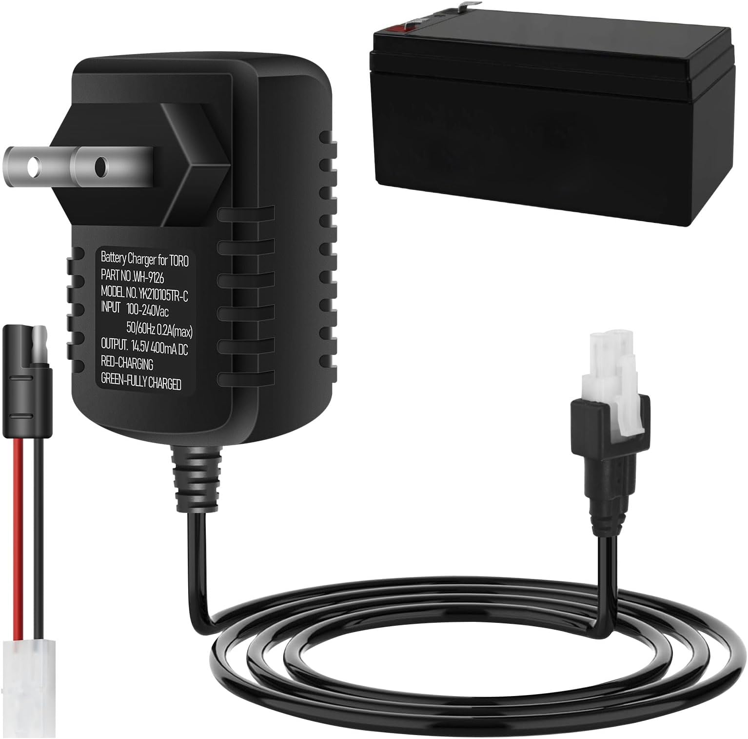 136-9126 Battery Charger - by Huthbrother, Compatible with Toro 22" Lawn Mower Battery Charger, Replaces 114-1588, 104-7401, Fits Battery 106-8397 105-6845 104-7682 104-7903 115-1304 (12V)
