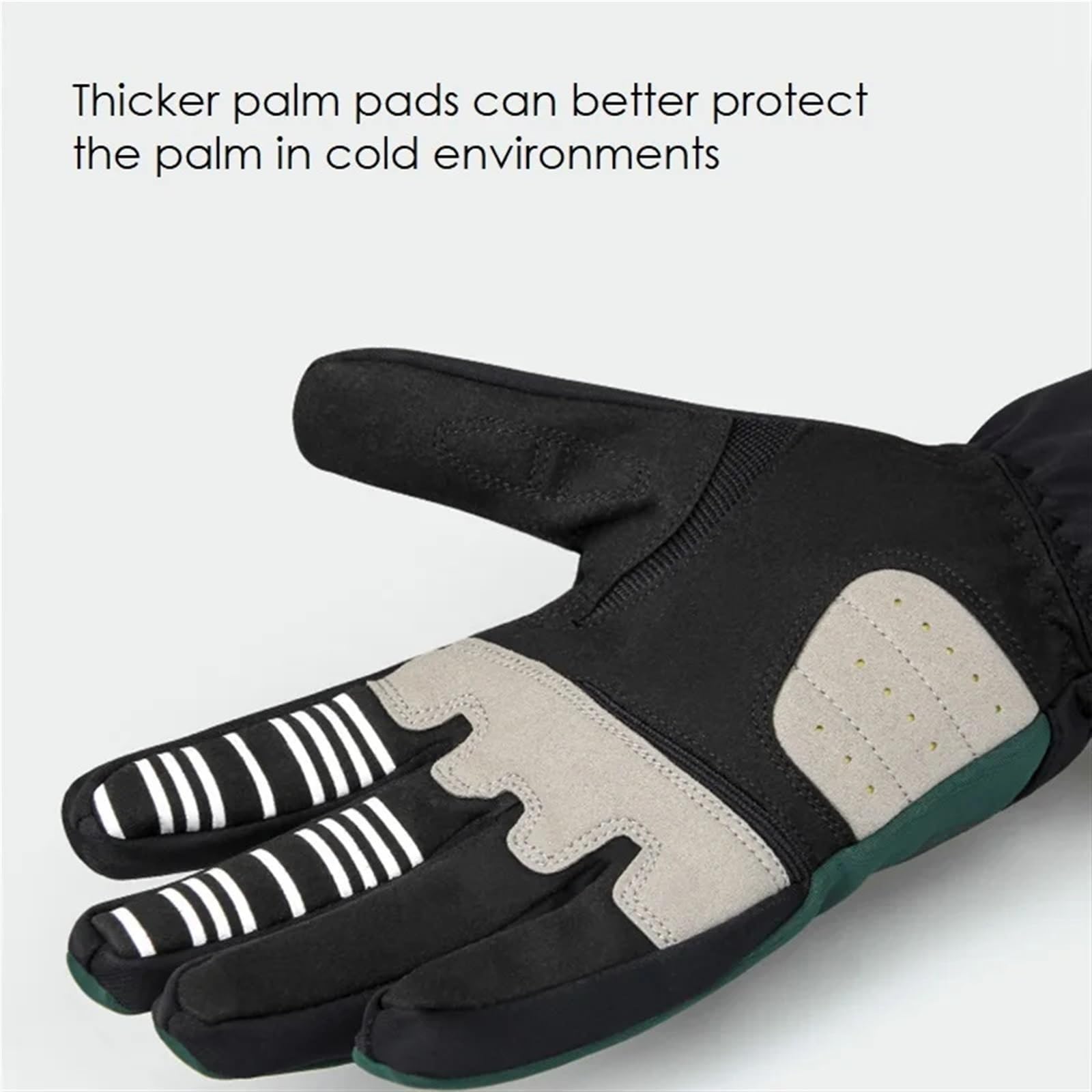 Guantes cálidos de Invierno for Hombre, Resistentes al Viento, con Dedos completos, for Bicicleta, Acolchado para Ciclismo