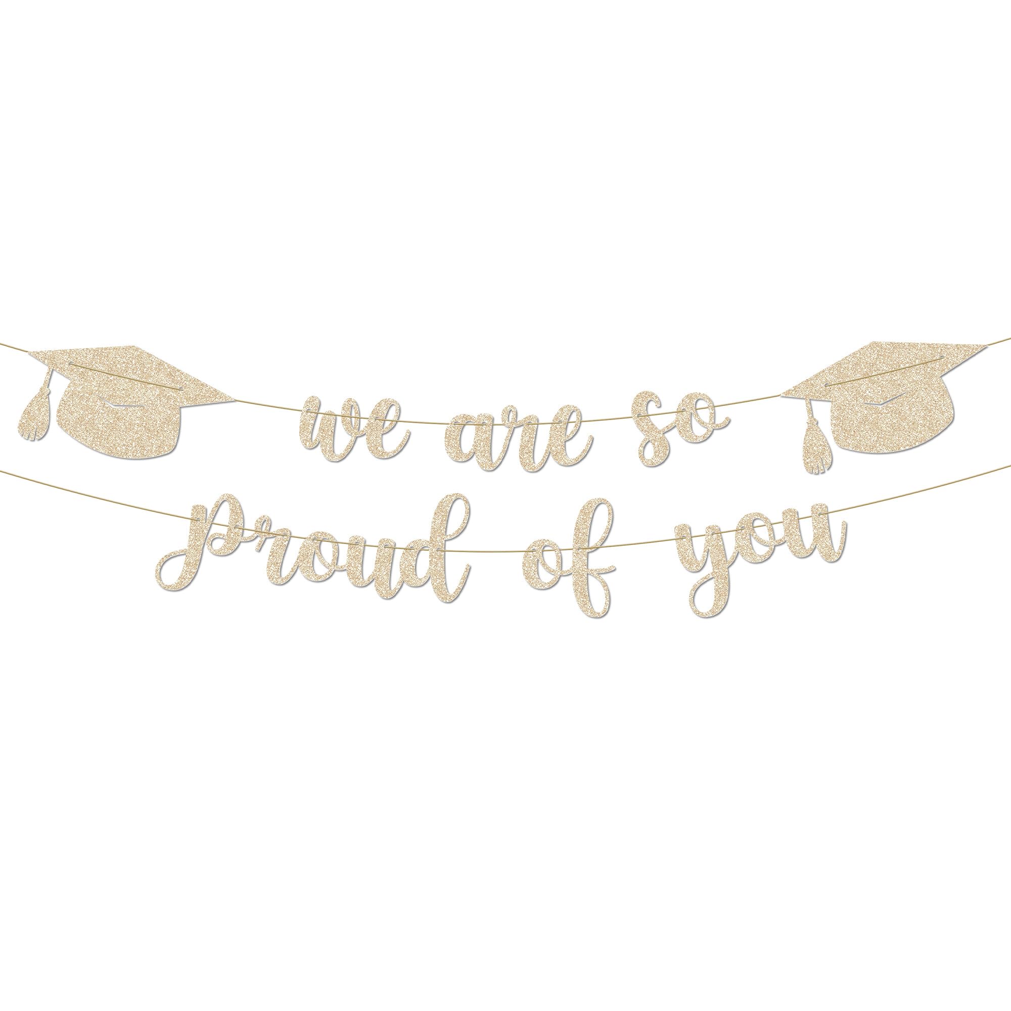 Milianquill 2025 Graduation Decorations - 9 ft Pre-Strung We Are So Proud of You Banner, Congrats Grad Sign, Graduation Party Decorations for