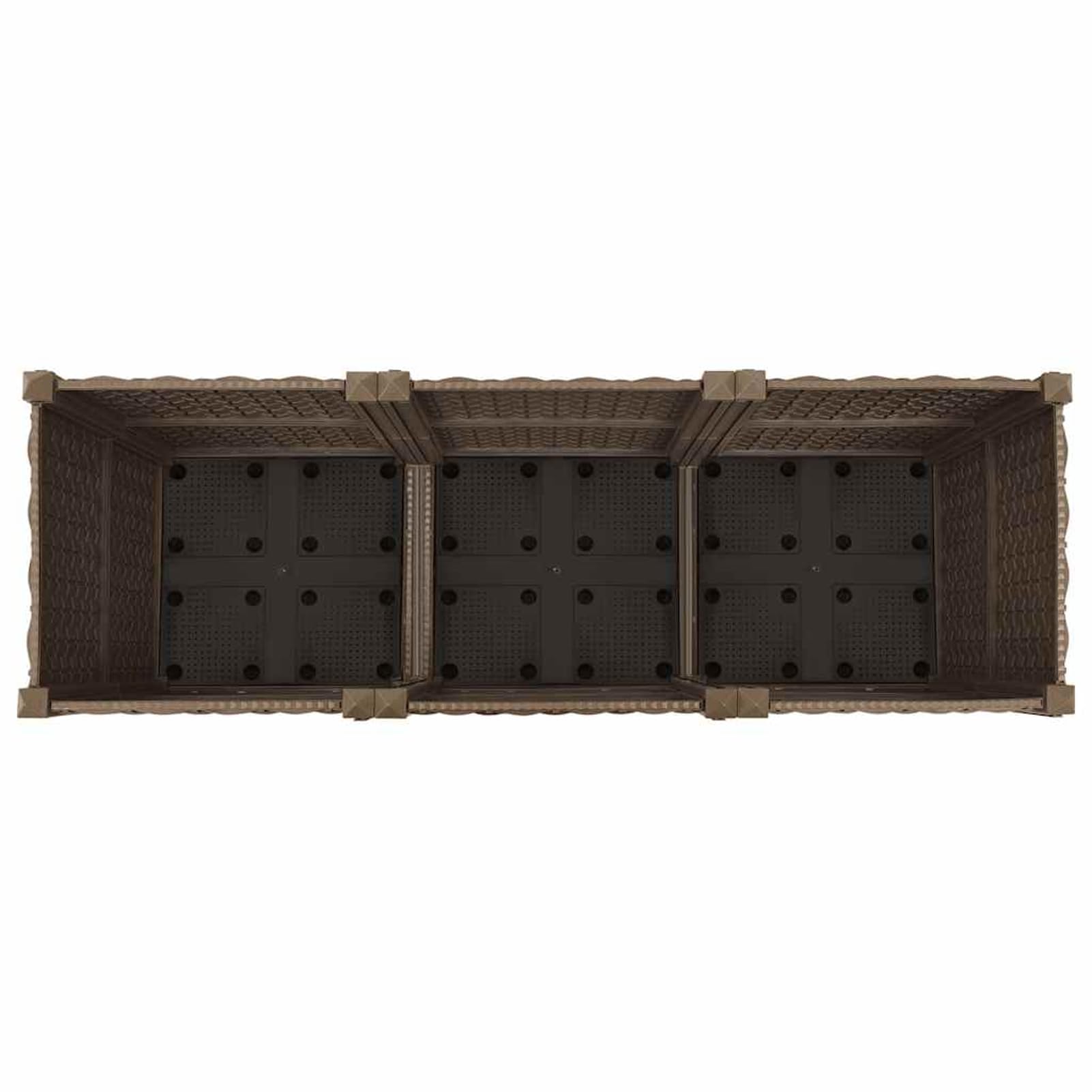 Homgoday Arriate Exterior Grande Macetero Huerto Urbano Maceta Arriate Jardinera Arriate de Jardín para Cultivos Verduras Flores en Patio Balcón Terraza 120x40x38 cm Polipropileno Marrón