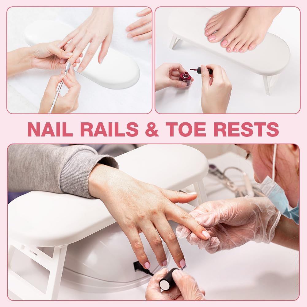 HOTUT Cuscino per Manicure, Cuscino per Unghie Poggiabraccia per Unghie Impermeabile Resistente, Poggiamano per Unghie Pieghevole in Pelle Cuscino per Piedi Antiscivolo per Salone di Nail Art