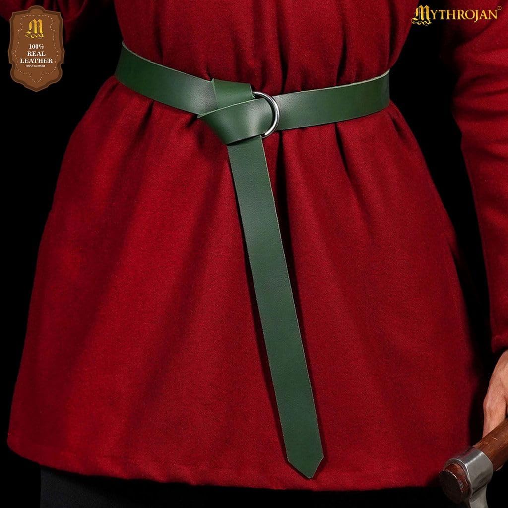 Mythrojan Medieval O Ring Belt Viking Leather Belt with 100% Genuine Leather for Medieval Events, LARP, Renaissance, Renfaire image 5