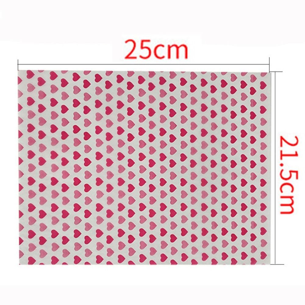 Wax Paper, 100 Sheets Food Wrapping Paper, Heart and Stamp Printed Fries Hamburger Sandwich Sweets Candy Food Wraps Paper