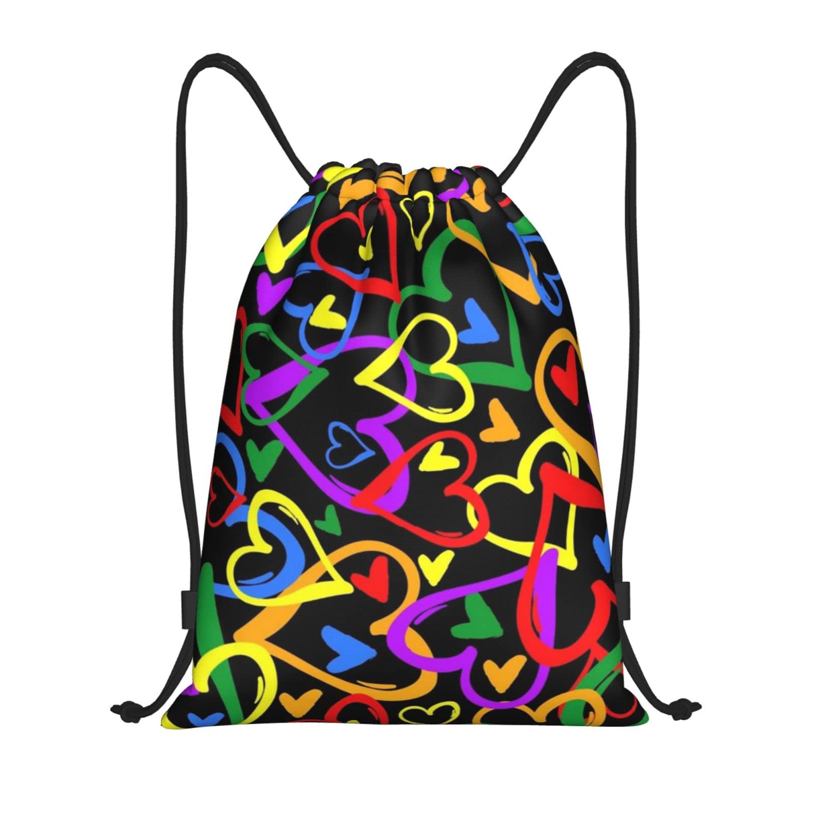 WKSGDSG Gay Pride Rainbow Print Drawstring Backpack Waterproof Gym Bag with Adjustable Lightweight Swim Pool Bag for Men Women Beach Bag Sport String Bag Shopping Travel Sackpack