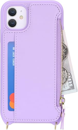 Miniatura 72 de Cavor for iPhone 11 Wallet Case with Card Slots Holder,Premium PU Leather Kickstand Feature Case [Wrist Strap] Double Magnetic Clasp Shockproof Flip