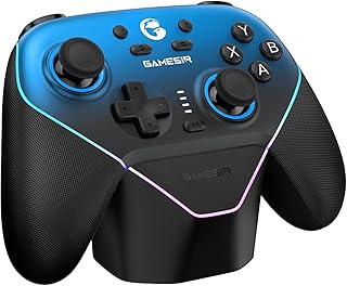 GameSir Super Nova Multiplatform Game Controller – 2.4G Wireless for PC/Switch/iOS/Android – Hall Effect Joystick & Triggers, Magnetic Faceplate, RGB Lighning,Charging Dock (Azul Anochecer)