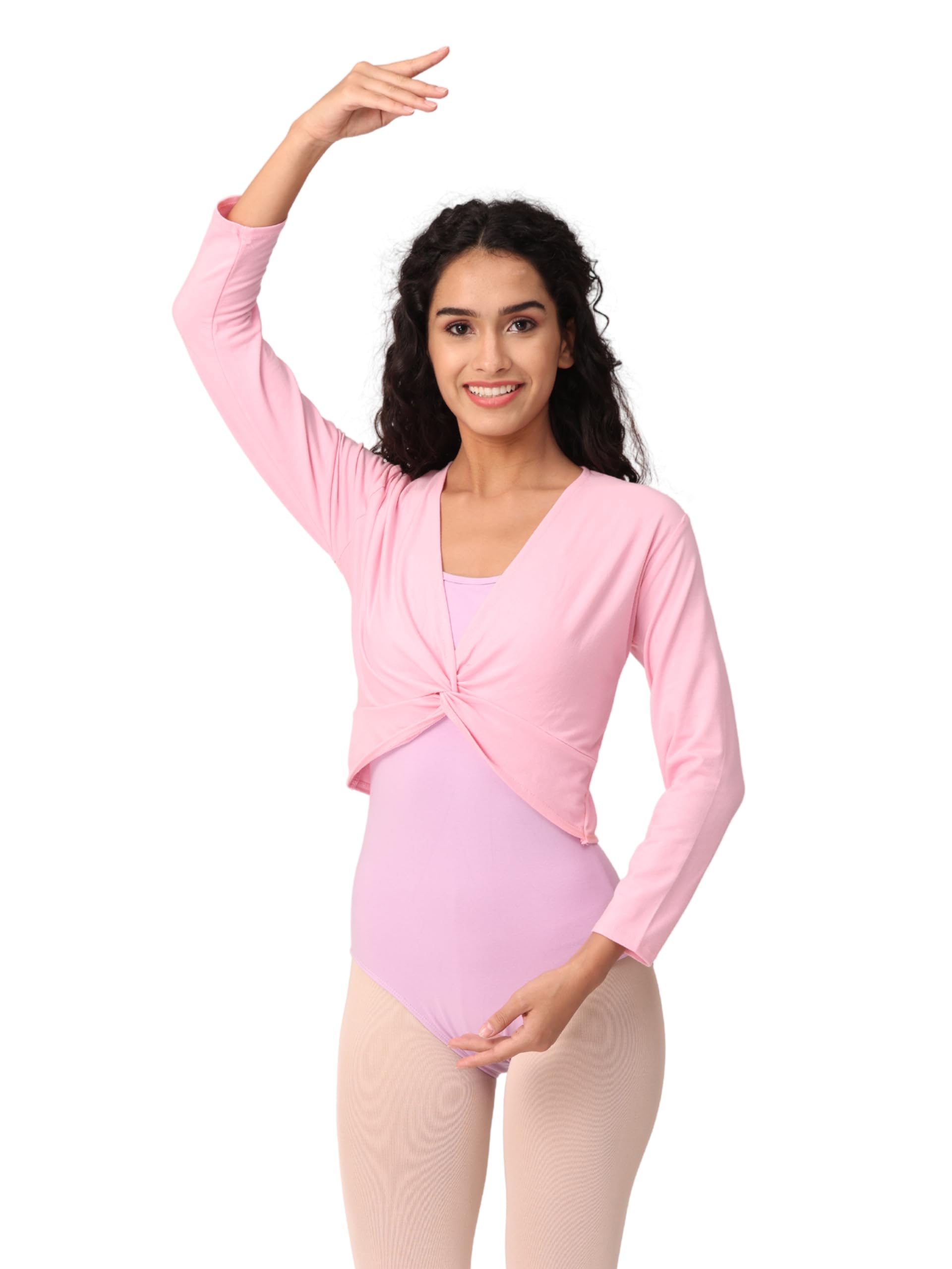 IKAANYA Girls/Women Classic Ballet Shrug Cover up (Pink, 6-7 Years) 4