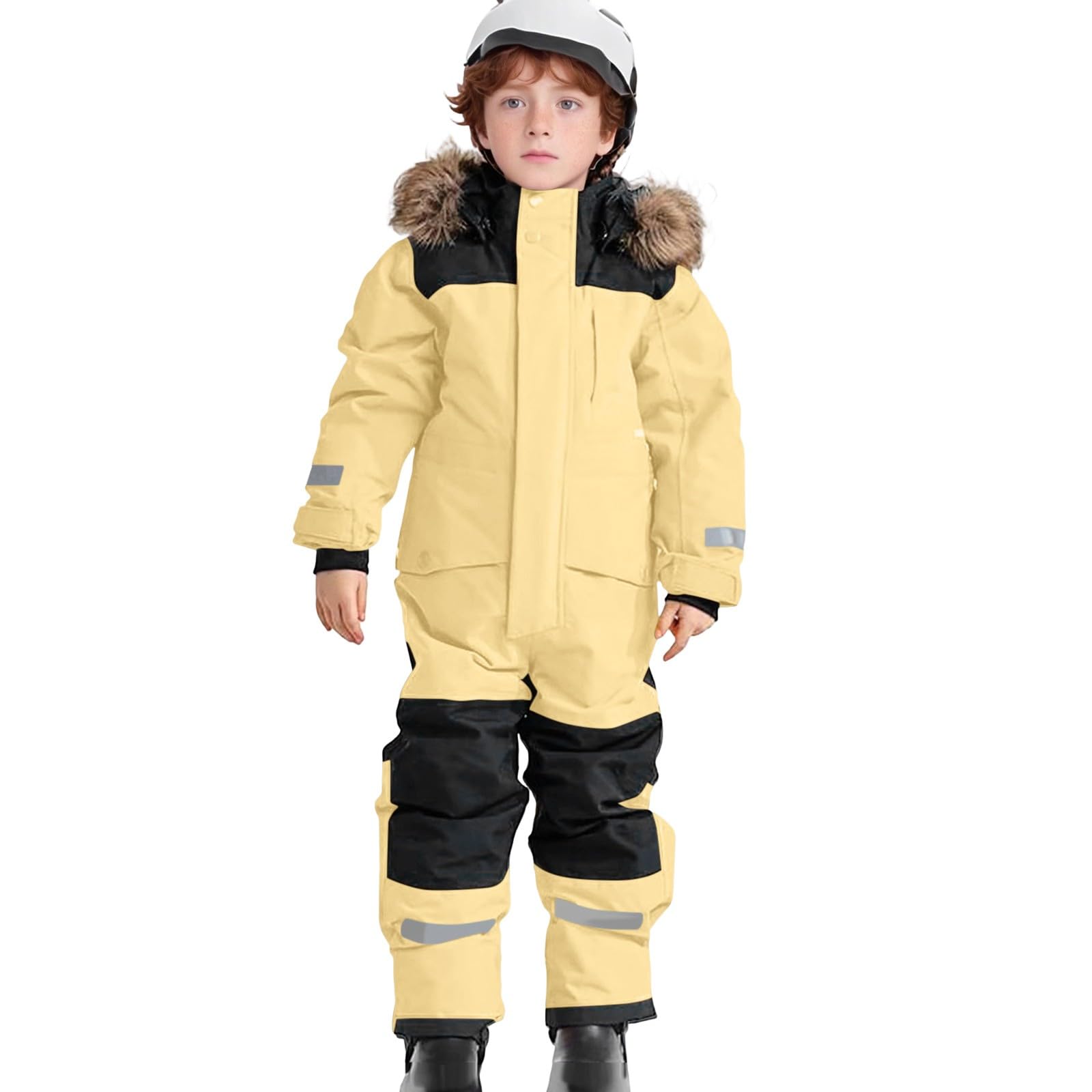 Traje de esquí resistente y aislado para niños más grandes, resistente al viento para todo tipo de clima, con forro térmico para frío extremo y aventuras al aire libre invernales.