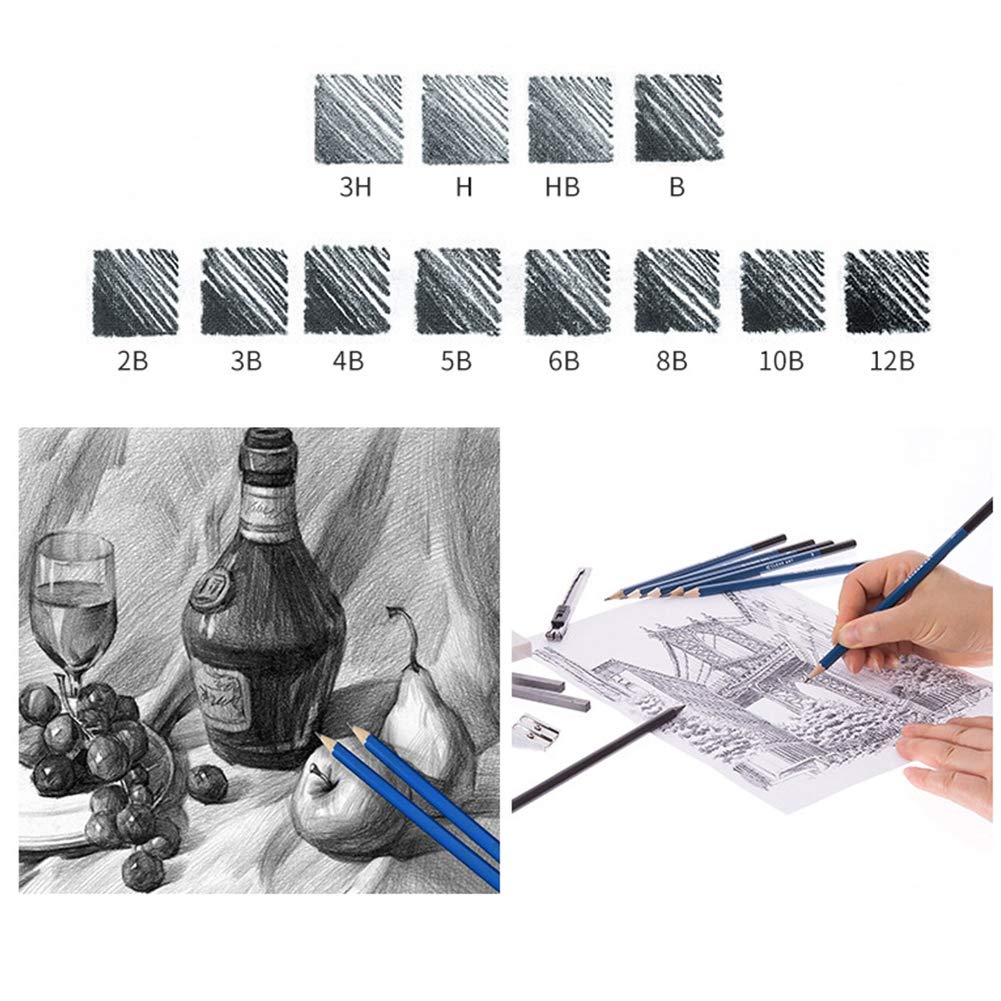 Ensemble de croquis et de dessin d'artiste professionnel, Kit complet de crayons, idéal pour les débutants et les professionnels, outils d'art de croquis