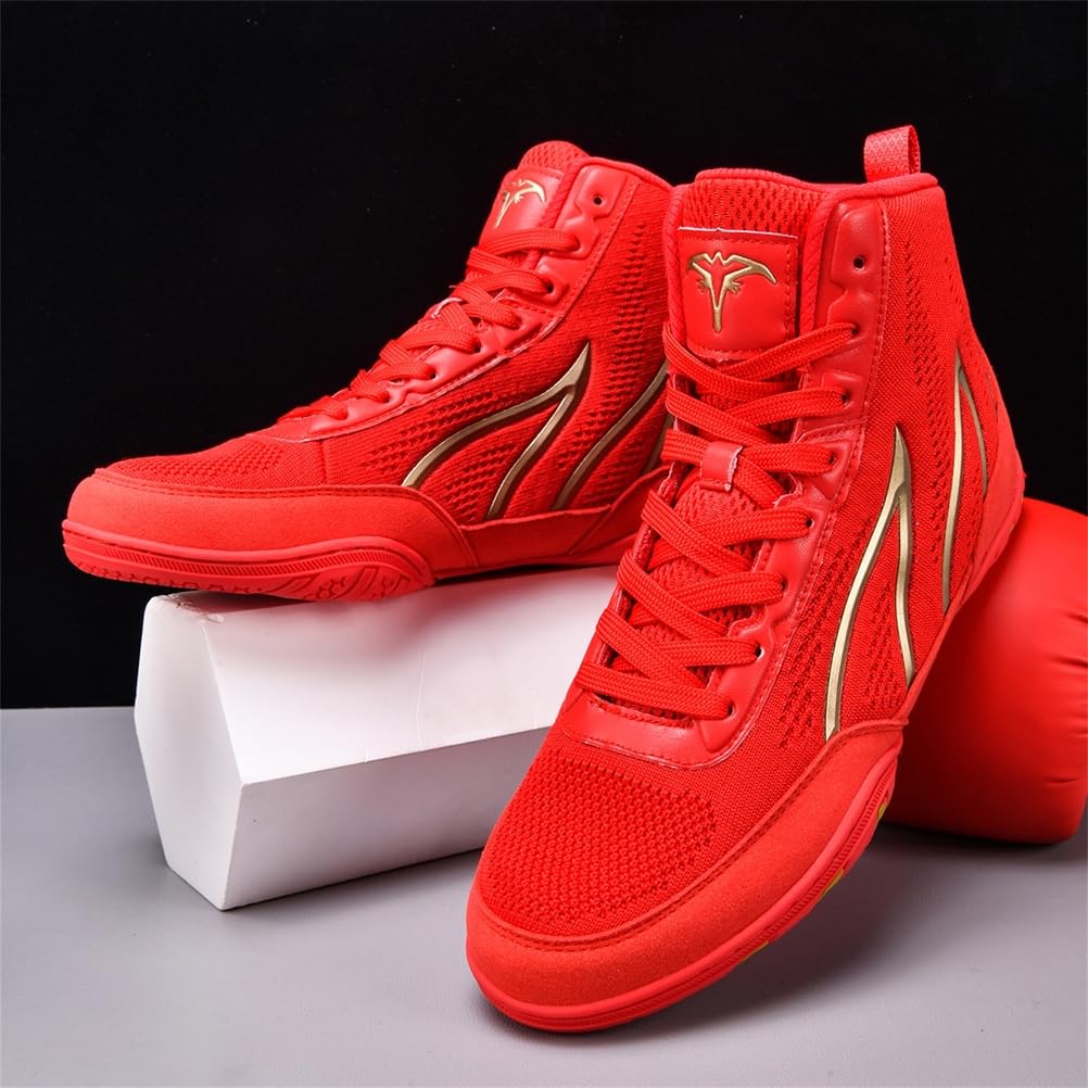 Scarpe da Boxe da Uomo Stivali da Fitness Zero Drop High Top per Powerlifting in Palestra