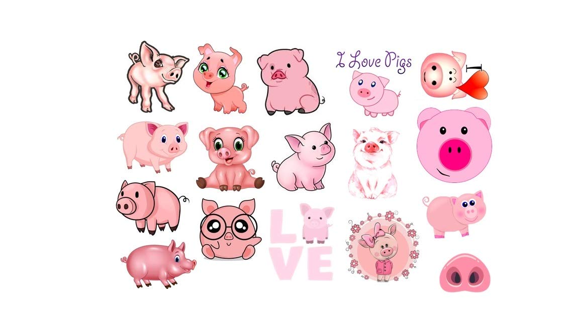 Pig Piglet Collection (Pig Temporary Tattoos) : Beauty & Personal Care