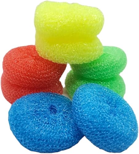 Miniatura 2 de Handy Housewares Almohadillas redondas de nailon antiarañazos para todas las superficies, colores aleatorios (paquete de 8 almohadillas)