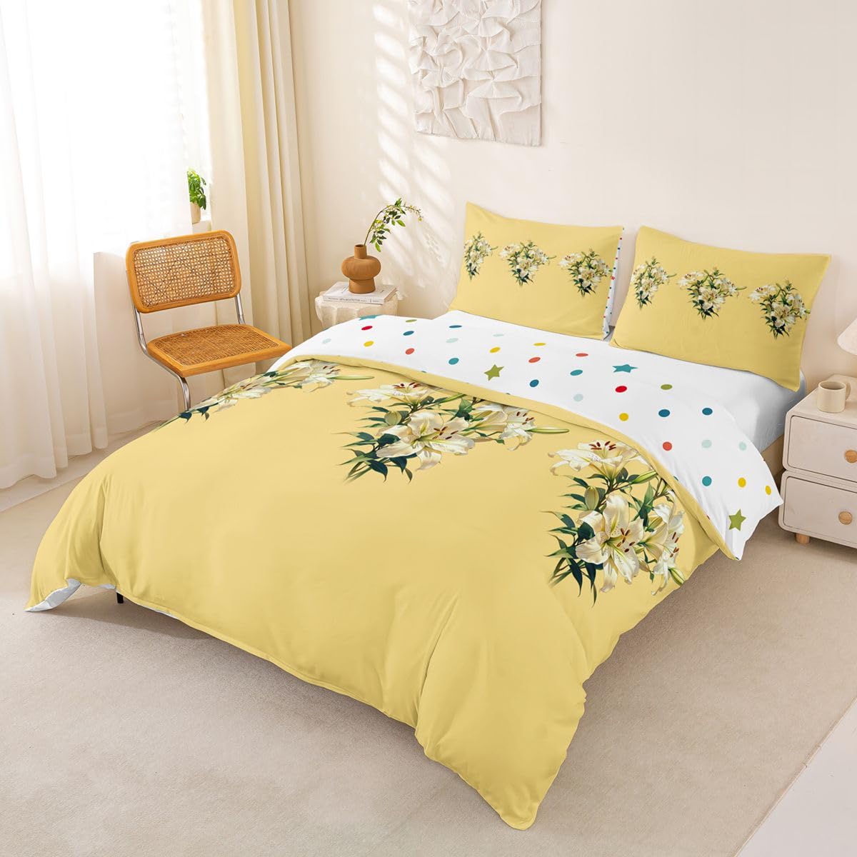 Homewish Ogrodowe kwiaty super king poszewka na kołdrę rustykalny dom wiejski dziki kwiat zestaw pościeli dla dorosłych nastolatków kobiet vintage estetyczna poszewka na kołdrę boho elegancka