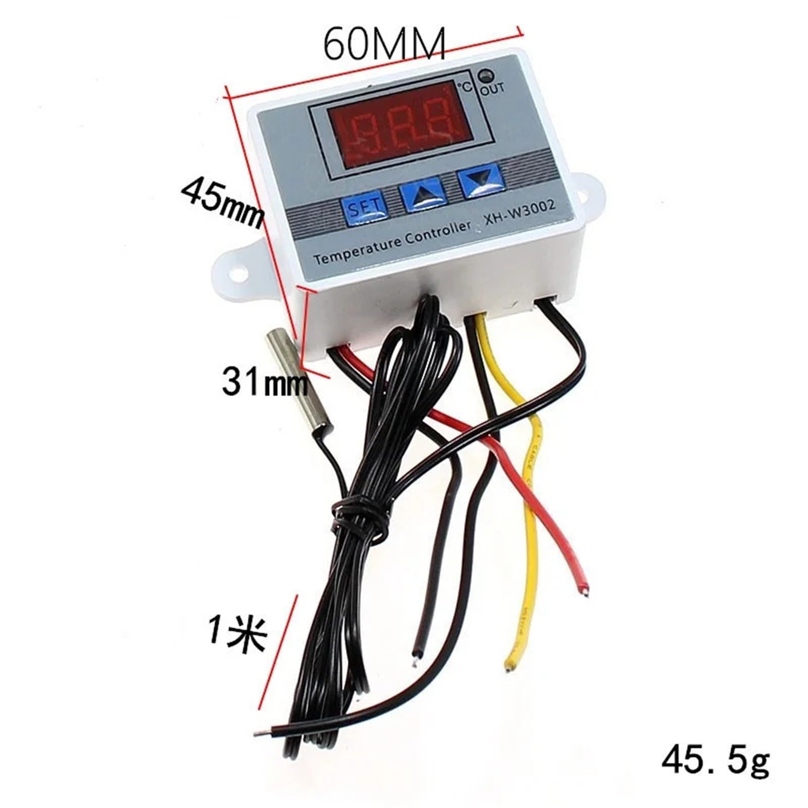 XH-W3002 regulator temperatury AC110V-220V DC12V/24V LED cyfrowy termostat sterujący mikrokomputerem, czujnik termoregulatora (AC 220 V)