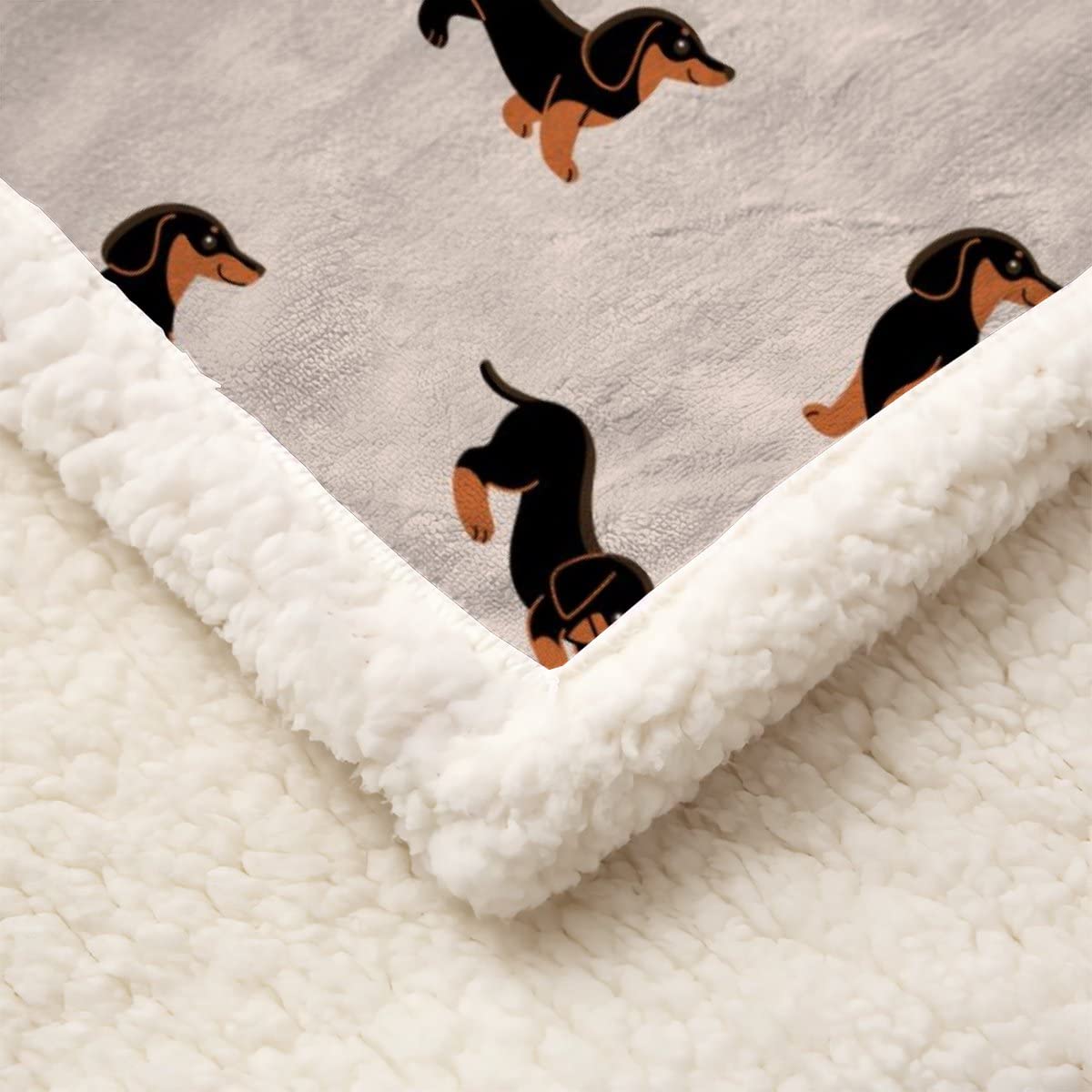 3D Dackel Decke 130x150cm Warmer Winter Weich Cartoon Tier Hund Kuscheldecke Microfaser Sherpa Wohndecke TV Decke Flauschige Couchdecke für Kind Weihnachten Geschenk Blanket