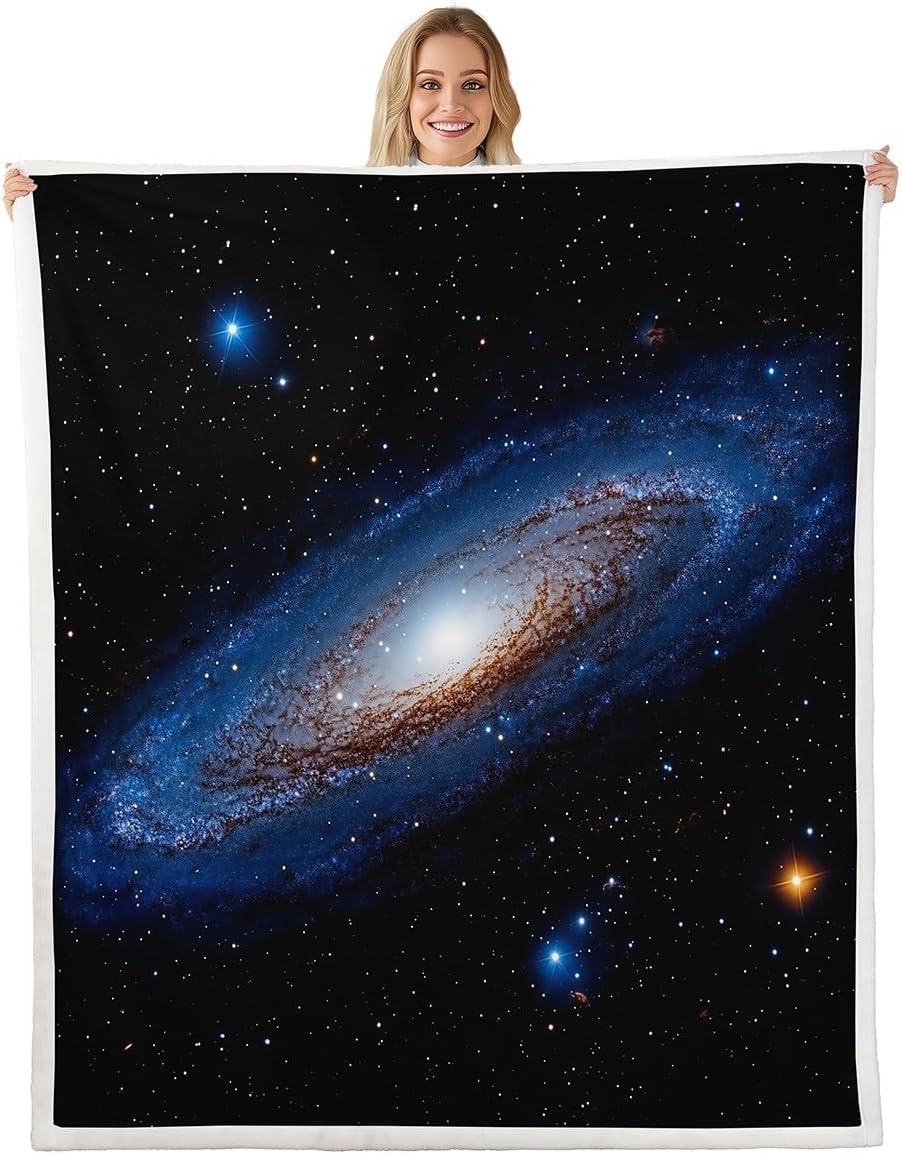Castle Fairy Mystery Universe Blanket Twin 60x80 Starry Star Galaxy Blanket for Kids Teens Boys Girls Dreamy Outerspace Sherpa Blanket Lightweight Trippy Outerspace Blanket Living Room Decor
