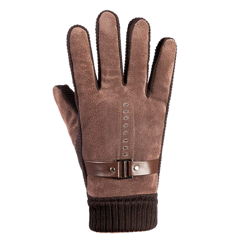 Gants pour hommes et femmes en velours de peau de cerf au toucher noble et isolant