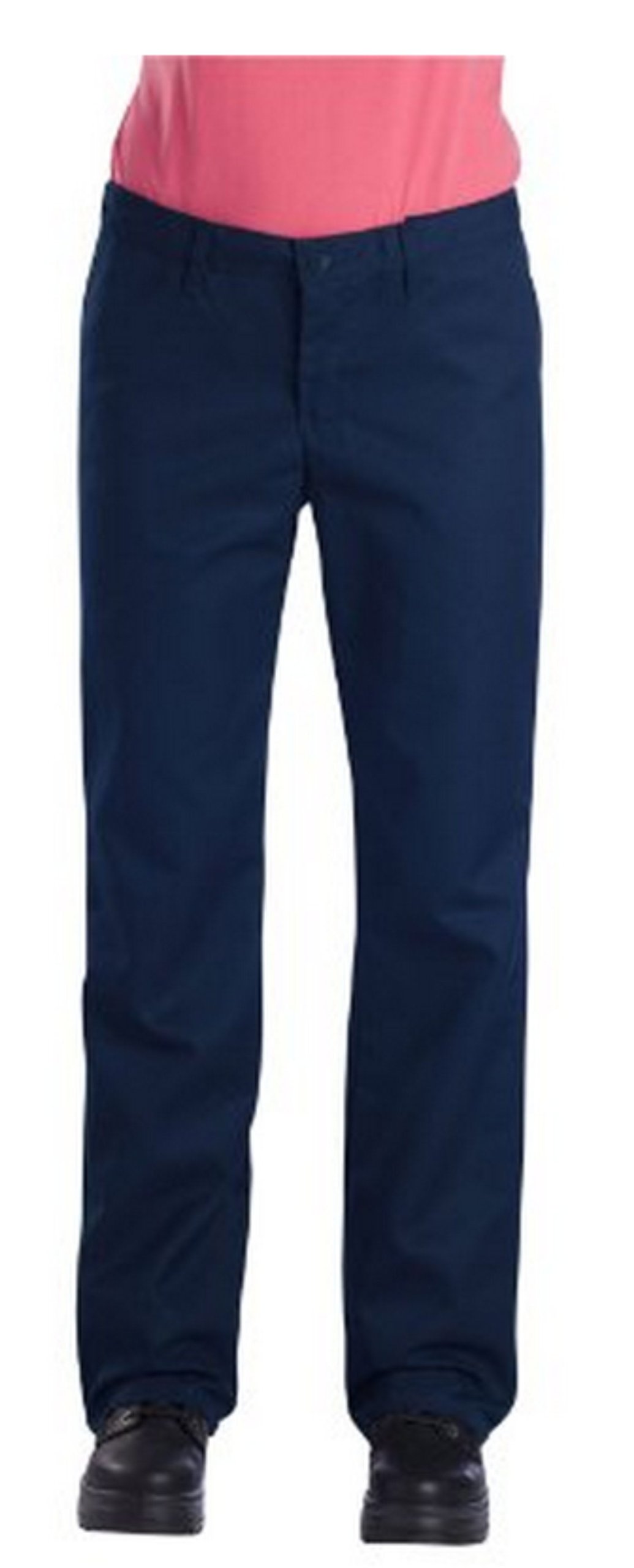 Dickies Occupational Workwear FP325BK Polyester/Cotton Relaxed Fit Women's Industrial Comfort Waist Flat Front Pant with Straight Leg, Black