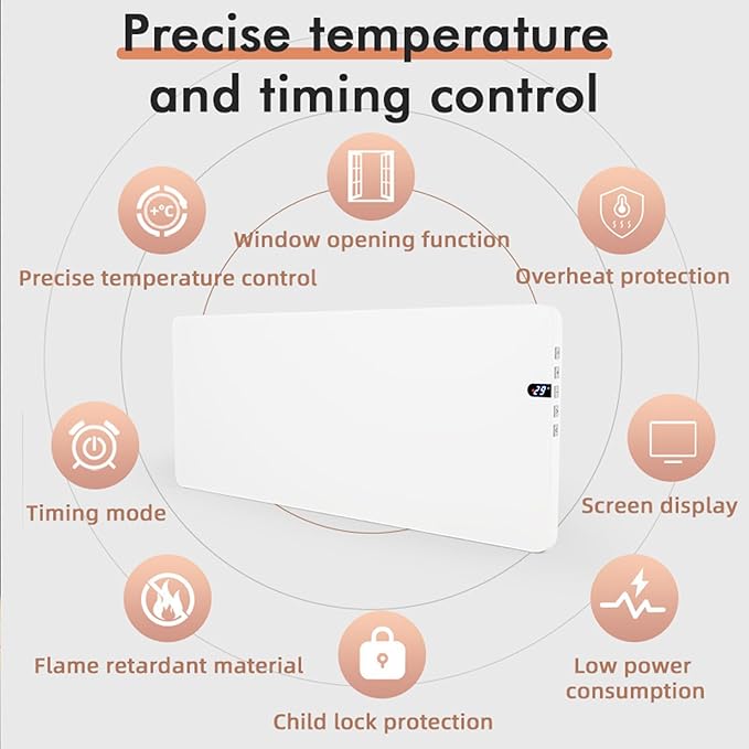 Calefactor Eléctrico de Panel con Termostato Ajustable 2000W miniatura 7