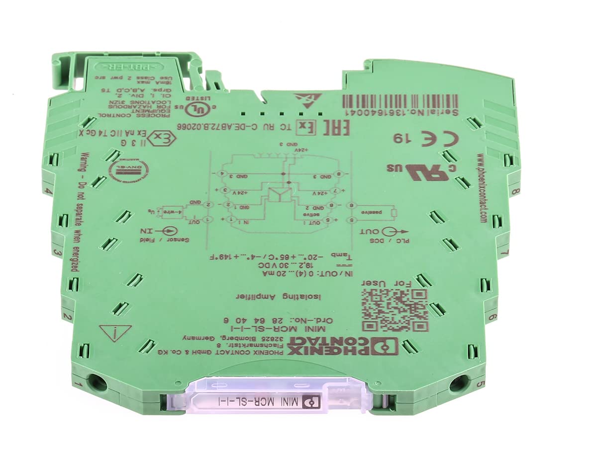 PHOENIX CONTACT MINI MCR-SL-I-I MCR-3-Wege-Trennverstärker zur Galvanischen Trennung von Analogsignalen, 0(4)mA...20mA Eingangssignal, Schraubanschluss