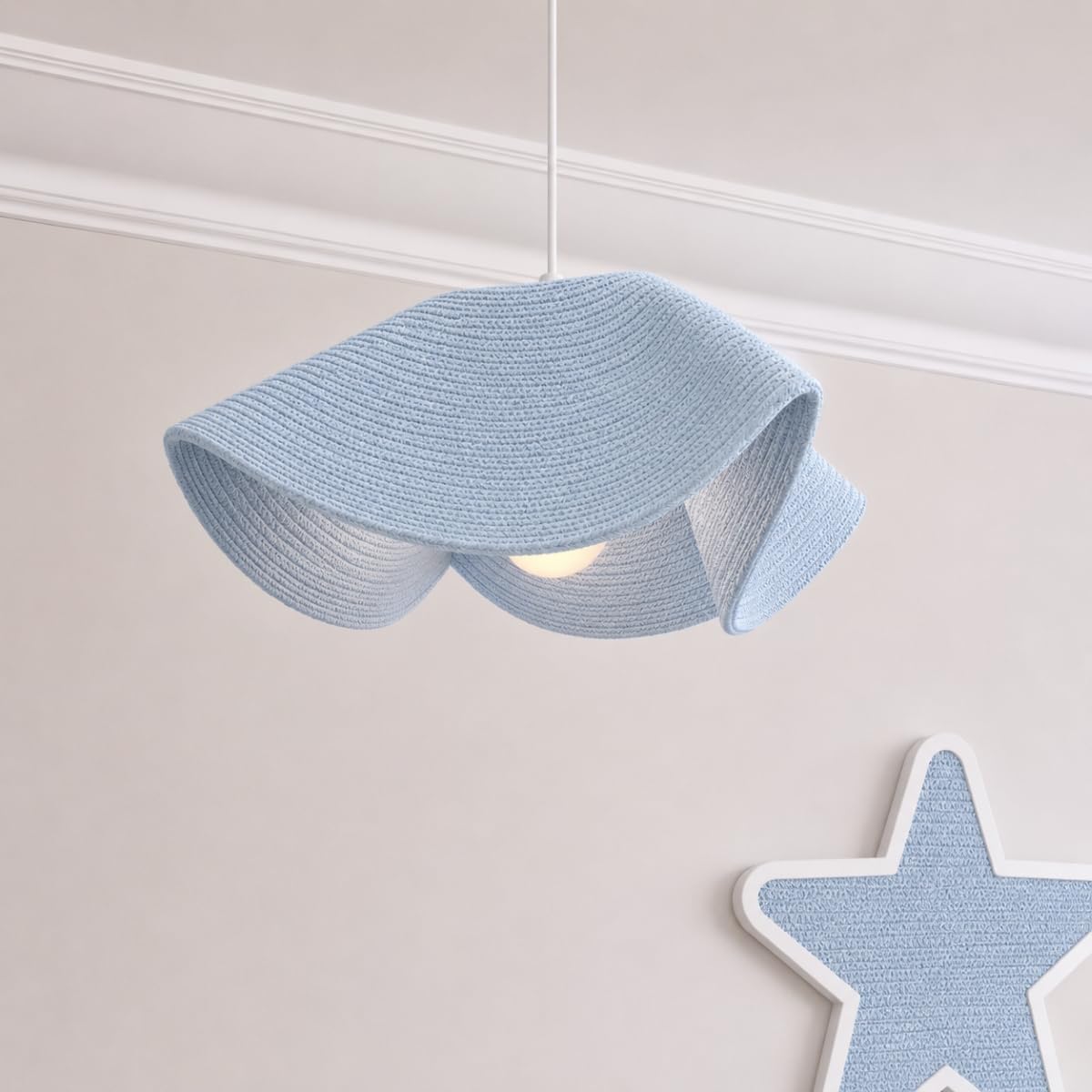 CGC Lighting Indoor Ceiling Floppy Lampshade Easy Fit Pendants Childrens Kids Bedroom Playroom Toy Room (Baby Blue Medium)
