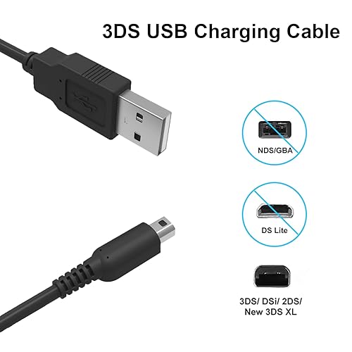 Miniatura 2 de Alitutumao Cable de carga USB 3DS compatible con 3DS XL, nuevo 3DS, 3DS XL, 3DS, 3DS, 2DS XL, nuevo 2DS, 2DS XL, 2DS, DSi, DSi XL
