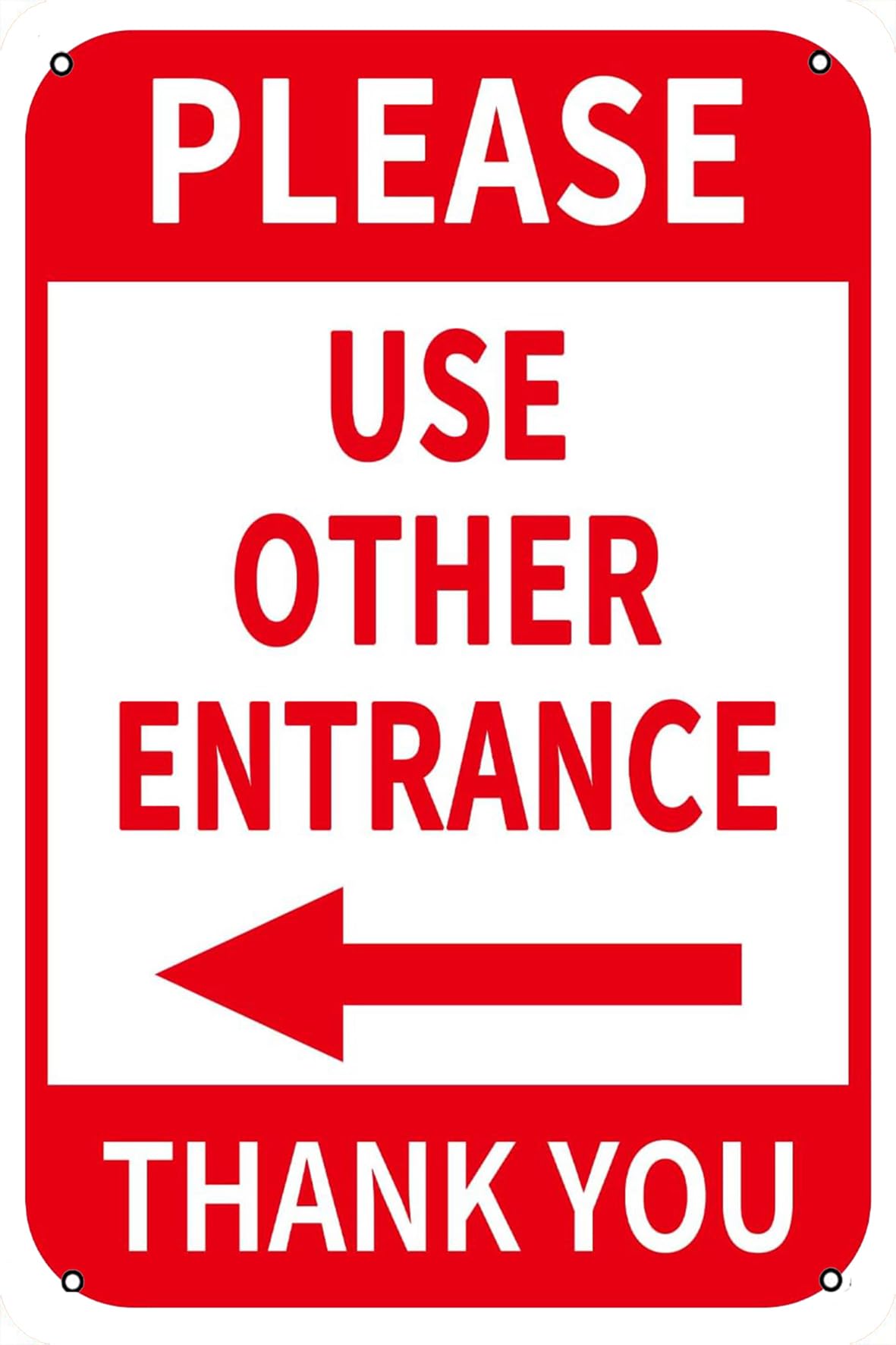 Yepyayqvk Metal Sign Please Use Other Entrance Sign Left Arrow - Wall Decor 8x12 Inch