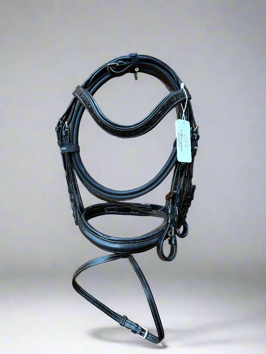 Eco Softy Leather Horse Show Bridle Diamante Browband and Comfort Padding Black Colour (MINI SHETLAND)