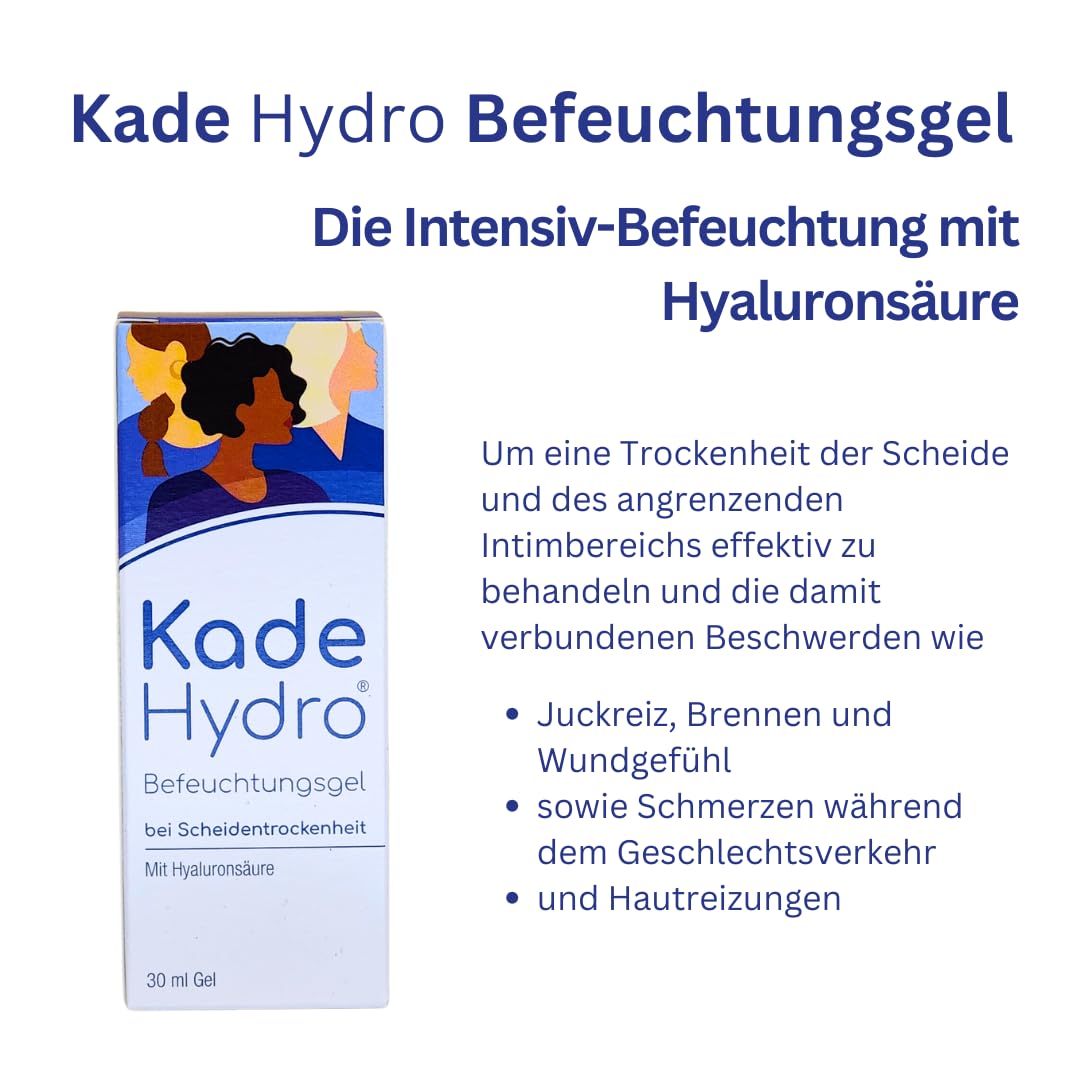 KadeHydro Befeuchtungsgel mit Hyaluronsäure 3x 30 ml I Zur Pflege der Intimzone bei Scheidentrockenheit I Hormonfrei I Spar-Set plus Pharma Perle give-away