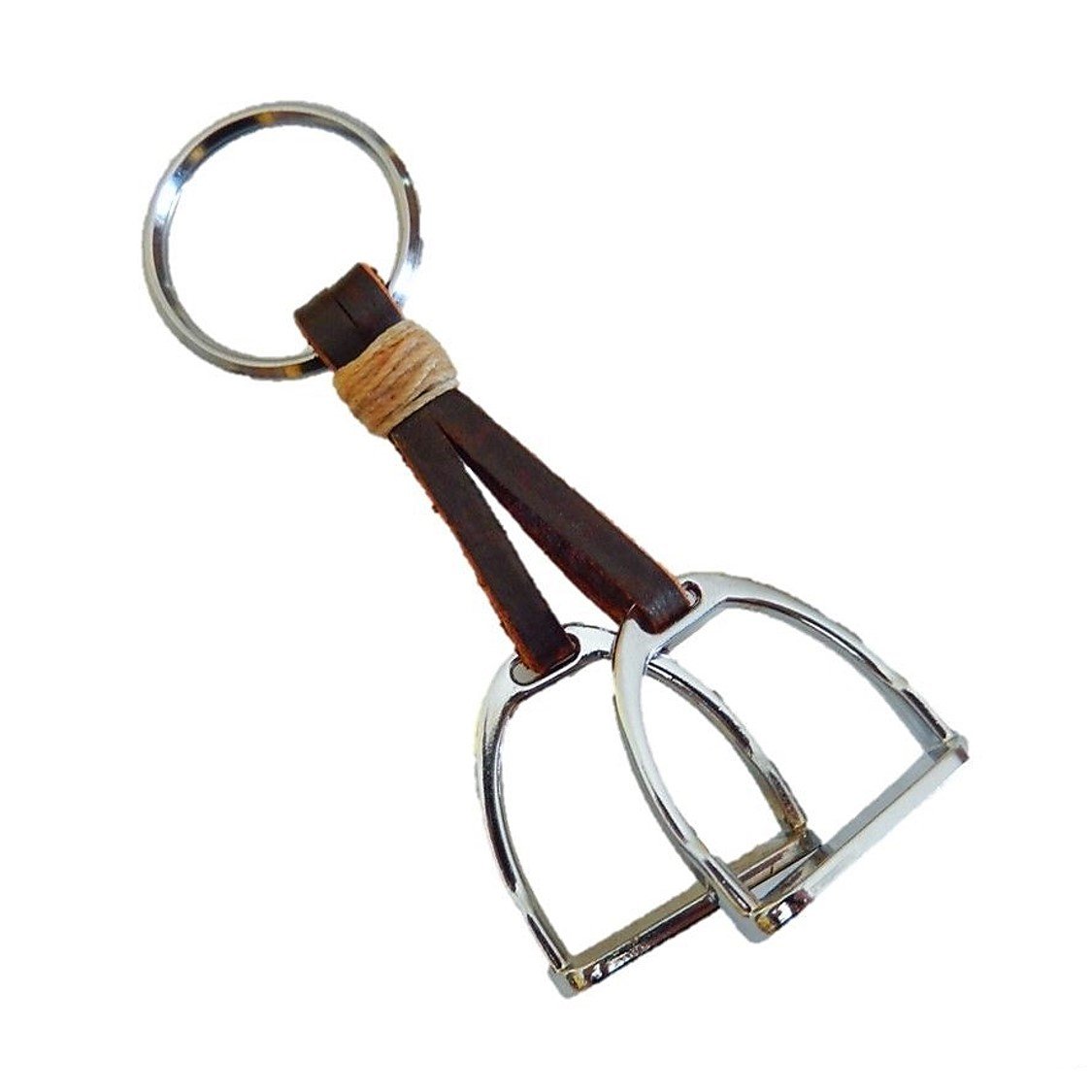 English Handmade Leathers W/ Metal Stirrup Irons Key Chain Leather Novelty Gift