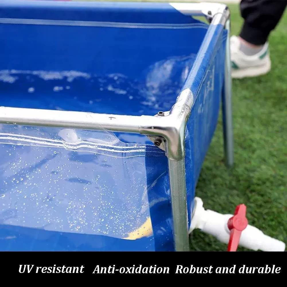 Tanque de peces para exteriores con panel de visualización transparente y válvula de drenaje, estanque grande para acuario, piscina para peces, marco de acero duradero, decoración de jardín