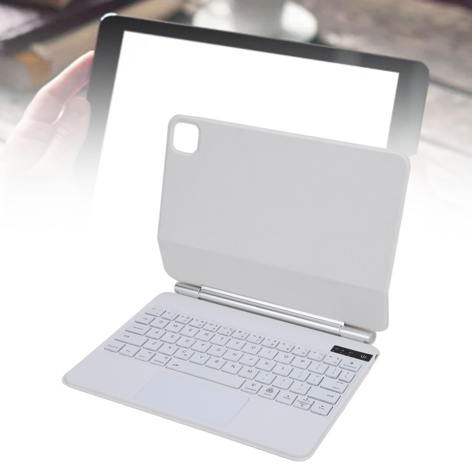 Custodia per Tastiera per Tablet, Custodia per Tastiera TouchPad Design con Supporto Galleggiante Magnetico per Tablet (WHITE)