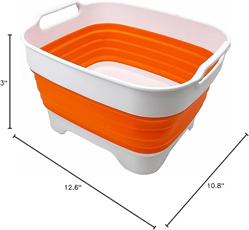 Miniatura 15 de SAMMART Sartén plegable de 7.5 L (2 galones) con tapón de drenaje, lavabo de lavado plegable, tina portátil para lavar platos, tina de Gris pizarra