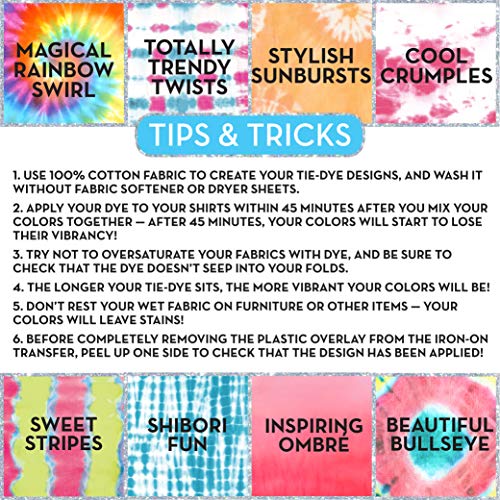 Just My Style 99508 Mer-Mazing Tie-Dye By Kit Horizon Group Usa, Create 15 Diy Tie Dye Projects. Kit Includes Gloves,Color Mixing Bottles,Mermaid Themed Colors,Rubber Bands + One Iron thumb #4