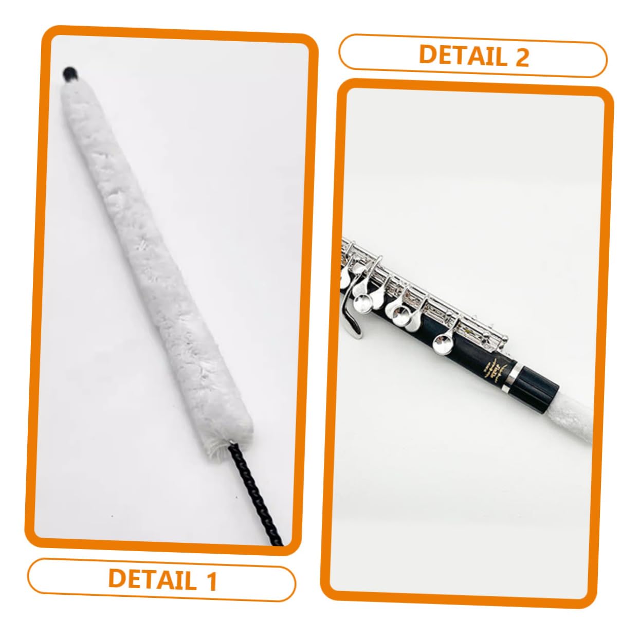 Cepillo De Limpieza Para Flauta De Algodón Suave, Herramienta De Mantenimiento Para Interior De Flautín, Accesorio Reutilizable Para Limpieza y Cuidado De Instrumentos Musicales