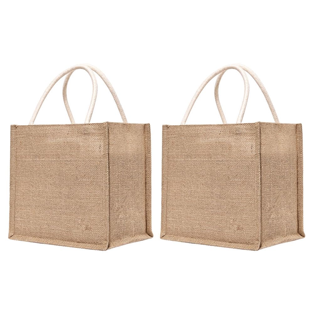 Borsa Tela Linen 2pezzi Borsa Spesa Riutilizzabile Manici Lunghi Multi-purpose