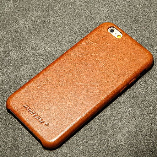 JISONCASE iPhone 6s Plus Case Genuine Leather Hard Back Case Slim Fit Protective Cover Snap on Case for iPhone 6 Plus/ 6s Plus [Brown]- JS-I6U-01A20 - Thumbnail 5